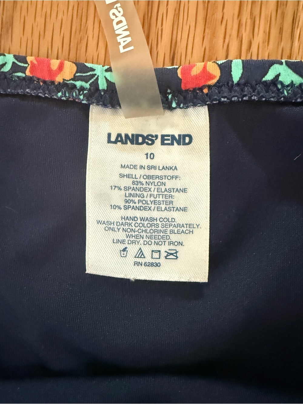 Lands' End Navy Ditsy Floral Two-Piece Swim Set - Picture 4 of 5